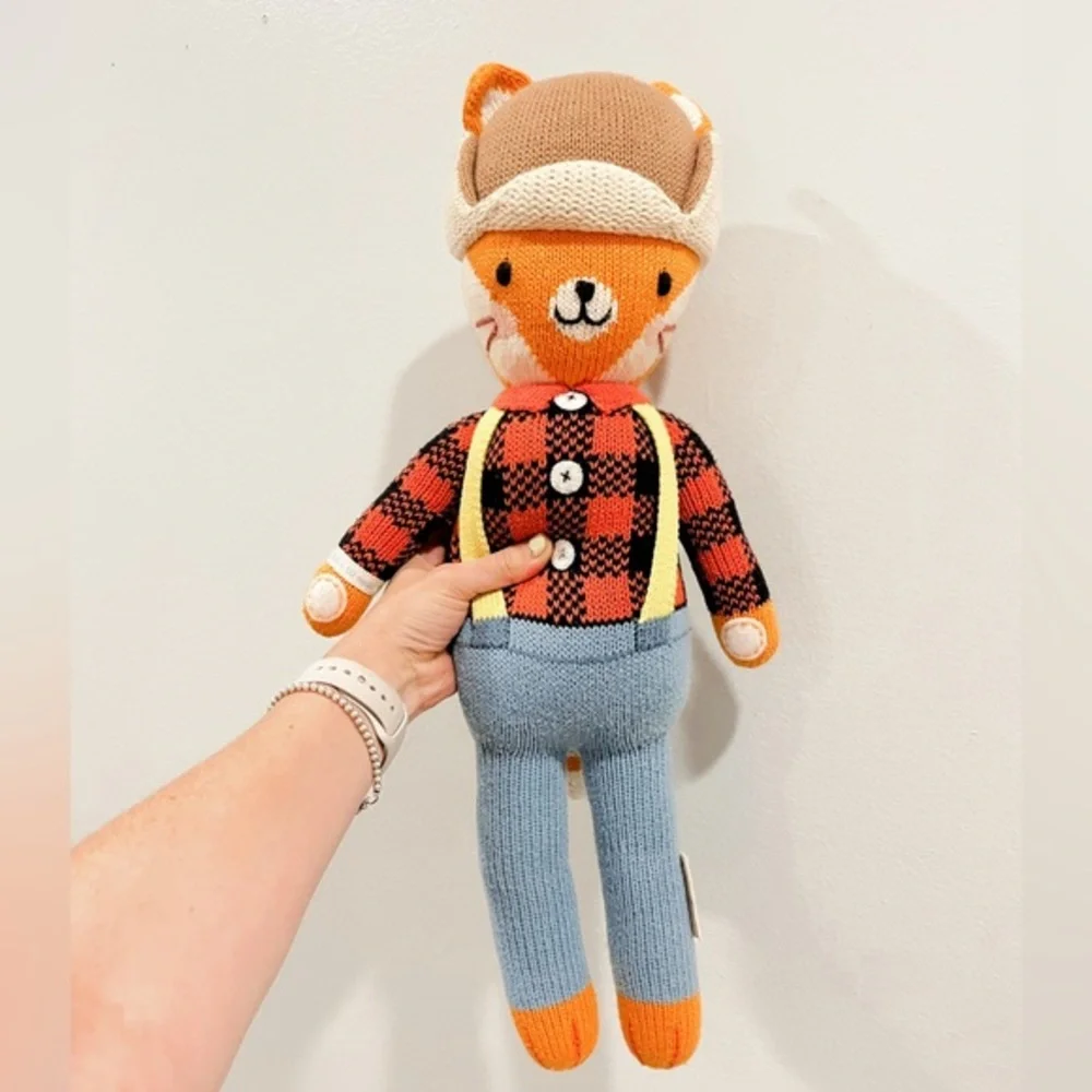 Cuddle Kind Fox Plush Toy Lumberjack Plaid Hat Suspenders‎ Stuffed Animal Kids